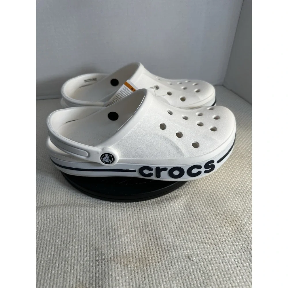 Crocs Bayaband Clog Mens 7 Women 9 White Slip On Sandals Classic Authentic NWT
